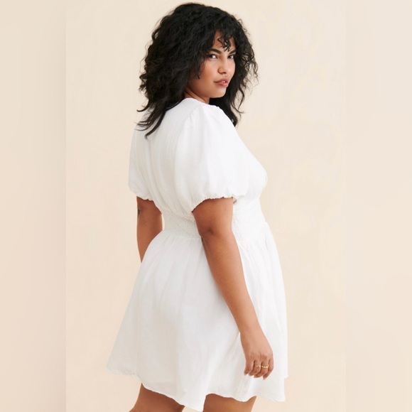 Anthropologie The Katerina Plunge V Neck Puff Sleeve Mini - Picture 3 of 6